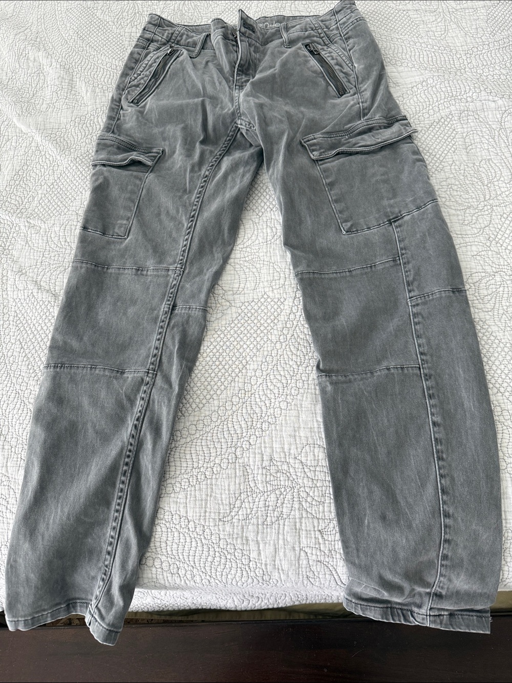 Calvin Klein Men's Washed Gray Cargo Jeans